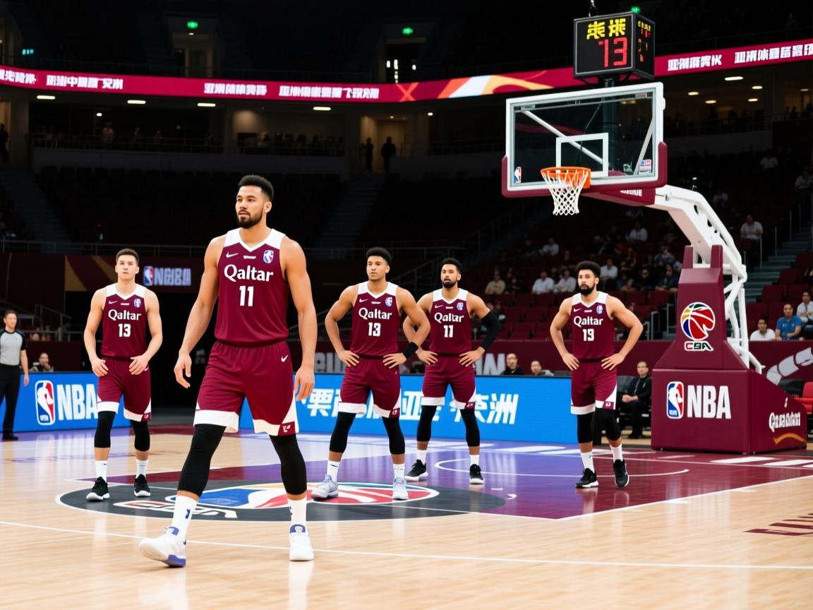 卡塔尔队在亚洲篮球赛中表现突出